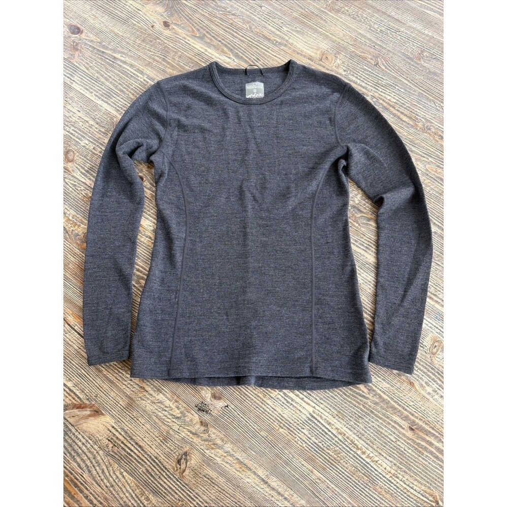 MERIWOOL Womens Size M Gray 100% Merino Wool Long Sleeve Crew Neck
